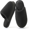image:imageParlovable Womens Memory Foam House Slippers Warm Polar Fleece Lined Faux Fur NonSlip Rubber Sole Indoor Outdoor Machine Washable Comfort ShoesBlack