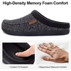 image:imageULTRAIDEAS Mens Indoor Outdoor Slippers Memory Foam Moccasin Clog House Shoes Breathable Slip on Rubber Sole Gift for Men FatherBlackGrey