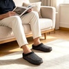 image:imageULTRAIDEAS Mens Indoor Outdoor Slippers Memory Foam Moccasin Clog House Shoes Breathable Slip on Rubber Sole Gift for Men FatherBlackGrey