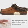 image:imageULTRAIDEAS Mens Indoor Outdoor Slippers Memory Foam Moccasin Clog House Shoes Breathable Slip on Rubber Sole Gift for Men FatherCamel