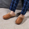 image:imageULTRAIDEAS Mens Indoor Outdoor Slippers Memory Foam Moccasin Clog House Shoes Breathable Slip on Rubber Sole Gift for Men FatherChestnut