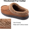 image:imageULTRAIDEAS Mens Indoor Outdoor Slippers Memory Foam Moccasin Clog House Shoes Breathable Slip on Rubber Sole Gift for Men FatherChestnut