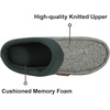 image:imageULTRAIDEAS Mens Indoor Outdoor Slippers Memory Foam Moccasin Clog House Shoes Breathable Slip on Rubber Sole Gift for Men FatherGreen