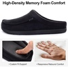 image:imageULTRAIDEAS Mens Indoor Outdoor Slippers Memory Foam Moccasin Clog House Shoes Breathable Slip on Rubber Sole Gift for Men FatherSuede Black