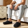 image:imageULTRAIDEAS Mens Indoor Outdoor Slippers Memory Foam Moccasin Clog House Shoes Breathable Slip on Rubber Sole Gift for Men FatherSuede Black