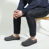 image:imageULTRAIDEAS Mens Indoor Outdoor Slippers Memory Foam Moccasin Clog House Shoes Breathable Slip on Rubber Sole Gift for Men FatherSuede Grey