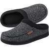 image:imageULTRAIDEAS Mens Indoor Outdoor Slippers Memory Foam Moccasin Clog House Shoes Breathable Slip on Rubber Sole Gift for Men FatherBlackGrey