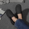 image:imageULTRAIDEAS Mens MocToe Slippers Loafer House Shoes Indoor Outdoor Memory Foam with BreathableampWarm Knit UpperTwill Black