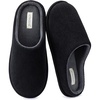 image:imageULTRAIDEAS Mens Comfy Slipon Slippers Memory Foam Scuff House Shoes for Men Indoor Outdoor with Rubber Sole for FatherDark Black
