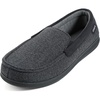 image:imageULTRAIDEAS Mens MocToe Slippers Loafer House Shoes Indoor Outdoor Memory Foam with BreathableampWarm Knit UpperTwill Black