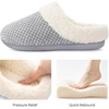 image:imageULTRAIDEAS Womens Breathable House Slippers with Memory Foam Lightweight Cotton Blend Lining Indoor Outdoor Slip On Design Non Slip Rubber Sole for Bedroom Machine WashableCloud Grey