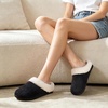image:imageULTRAIDEAS Womens Breathable House Slippers with Memory Foam Lightweight Cotton Blend Lining Indoor Outdoor Slip On Design Non Slip Rubber Sole for Bedroom Machine WashableCrow Black