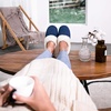 image:imageULTRAIDEAS Womens Breathable House Slippers with Memory Foam Lightweight Cotton Blend Lining Indoor Outdoor Slip On Design Non Slip Rubber Sole for Bedroom Machine WashableEgyptian Blue