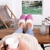 image:imageULTRAIDEAS Womens Breathable House Slippers with Memory Foam Lightweight Cotton Blend Lining Indoor Outdoor Slip On Design Non Slip Rubber Sole for Bedroom Machine WashablePurple