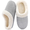 image:imageULTRAIDEAS Womens Breathable House Slippers with Memory Foam Lightweight Cotton Blend Lining Indoor Outdoor Slip On Design Non Slip Rubber Sole for Bedroom Machine WashableCloud Grey
