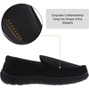 image:imageLulex Mens Moccasin Slippers Size 814Memory Foam House Shoes with Rubber Indoor Outdoor Sole Machine WashableBlack