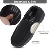 image:imageLulex Mens Moccasin Slippers Size 814Memory Foam House Shoes with Rubber Indoor Outdoor Sole Machine WashableBlack