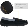 image:imageLulex Mens Moccasin Slippers Size 814Memory Foam House Shoes with Rubber Indoor Outdoor Sole Machine WashableBlack Grey
