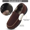 image:imageLulex Mens Moccasin Slippers Size 814Memory Foam House Shoes with Rubber Indoor Outdoor Sole Machine WashableCoffee