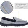 image:imageLulex Mens Moccasin Slippers Size 814Memory Foam House Shoes with Rubber Indoor Outdoor Sole Machine WashableGrey