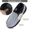 image:imageLulex Mens Moccasin Slippers Size 814Memory Foam House Shoes with Rubber Indoor Outdoor Sole Machine WashableGrey