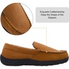 image:imageLulex Mens Moccasin Slippers Size 814Memory Foam House Shoes with Rubber Indoor Outdoor Sole Machine WashableTan