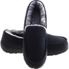 image:imageLulex Moccasins for Men House Slippers Indoor Outdoor Plush Mens Bedroom Shoes with Hard SoleBlack a