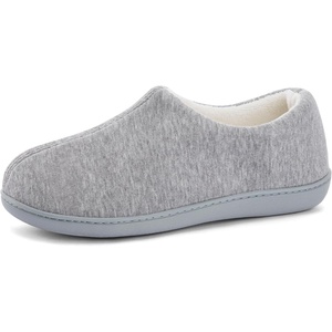 image:imageULTRAIDEAS Womens Indoor Loafer House Slippers with Memory Foam Ladies Warm Closed Back House Shoes with NonSlip Outdoor Rubber SoleLight Grey