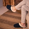 image:imageULTRAIDEAS Mens Warm Fuzzy Slip On Slippers Sherpa Lined House Shoes with Memory Foam for Indoor Outdoor Mens Gifts for WinterRoyal Blue