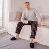 image:imageULTRAIDEAS Mens Warm Fuzzy Slip On Slippers Sherpa Lined House Shoes with Memory Foam for Indoor Outdoor Mens Gifts for WinterSpace Black