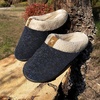 image:imageULTRAIDEAS Mens Warm Fuzzy Slip On Slippers Sherpa Lined House Shoes with Memory Foam for Indoor Outdoor Mens Gifts for WinterUpgrade Blue