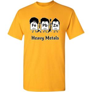 imageHeavy Metals Chemistry Humor Science Rock and Roll Music Sarcasm Funny T ShirtGold