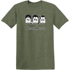 imageHeavy Metals Chemistry Humor Science Rock and Roll Music Sarcasm Funny T ShirtHeather Military