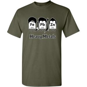 imageHeavy Metals Chemistry Humor Science Rock and Roll Music Sarcasm Funny T ShirtMilitary