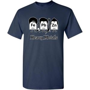 imageHeavy Metals Chemistry Humor Science Rock and Roll Music Sarcasm Funny T ShirtNavy