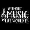 imageWithout Music Life Would B Flat Band Graphic Novelty Sarcastic Funny T ShirtBrown