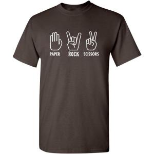 imagePaper Rock Scissors Music Band Guitar Drums Sarcastic Funny T ShirtBrown