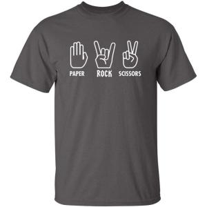 imagePaper Rock Scissors Music Band Guitar Drums Sarcastic Funny T ShirtCharcoal