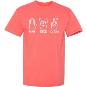 imagePaper Rock Scissors Music Band Guitar Drums Sarcastic Funny T ShirtCoral