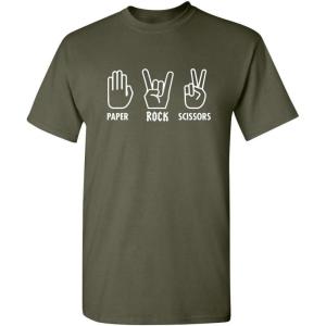 imagePaper Rock Scissors Music Band Guitar Drums Sarcastic Funny T ShirtMilitary