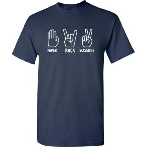 imagePaper Rock Scissors Music Band Guitar Drums Sarcastic Funny T ShirtNavy