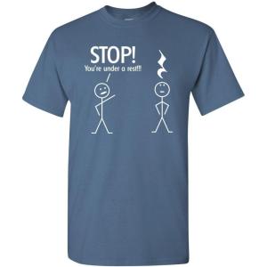 imageStop Youre Under A Rest Police Music Humor Graphic Novelty Funny T ShirtDusk