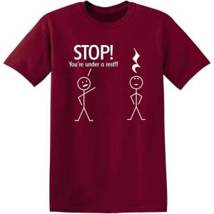 imageStop Youre Under A Rest Police Music Humor Graphic Novelty Funny T ShirtGarnet