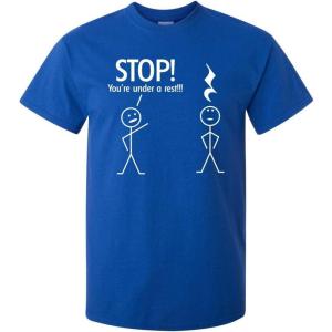 imageStop Youre Under A Rest Police Music Humor Graphic Novelty Funny T ShirtRoyal