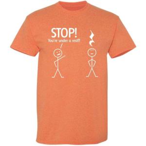 imageStop Youre Under A Rest Police Music Humor Graphic Novelty Funny T ShirtSunset