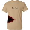 imageIm Fine Movie Halloween Zombie Shark Bite Graphic Novelty Very Funny T ShirtTan