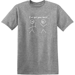 imageI Got Your Back Stick Figure Graphic Friendship Novelty Sarcastic Funny T ShirtHeather Grey