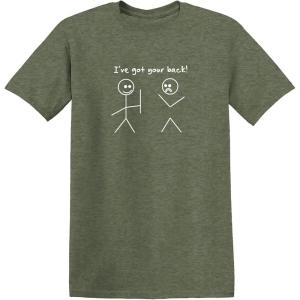 imageI Got Your Back Stick Figure Graphic Friendship Novelty Sarcastic Funny T ShirtHeather Military