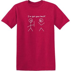 imageI Got Your Back Stick Figure Graphic Friendship Novelty Sarcastic Funny T ShirtHeather Red