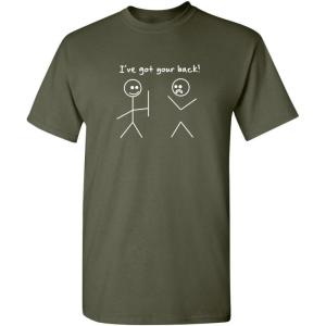 imageI Got Your Back Stick Figure Graphic Friendship Novelty Sarcastic Funny T ShirtMilitary